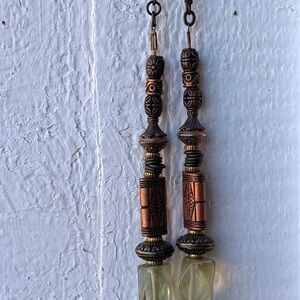 Bohemian Copper and Glass Earrings